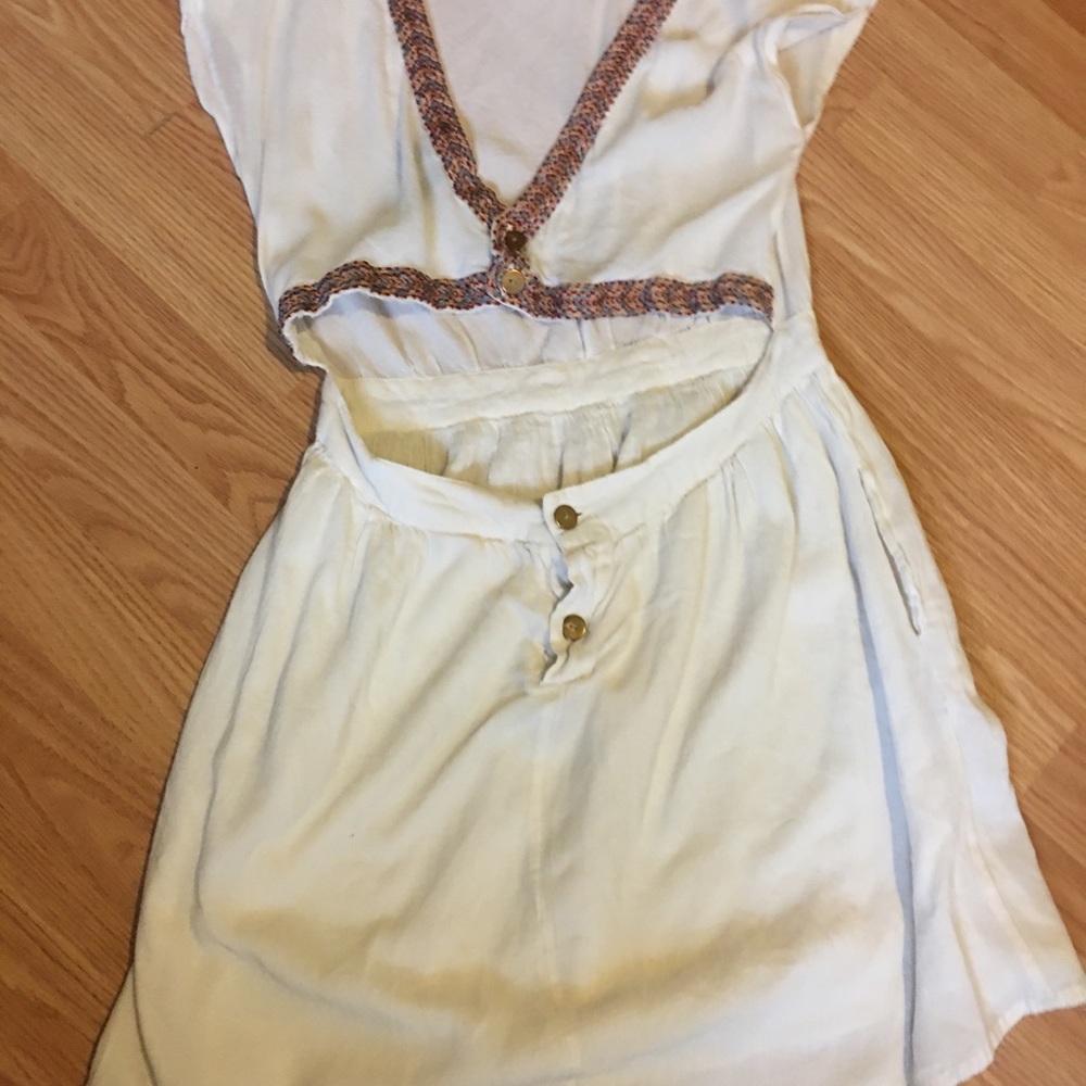 Mango White Semi-Backless Summer Dress,